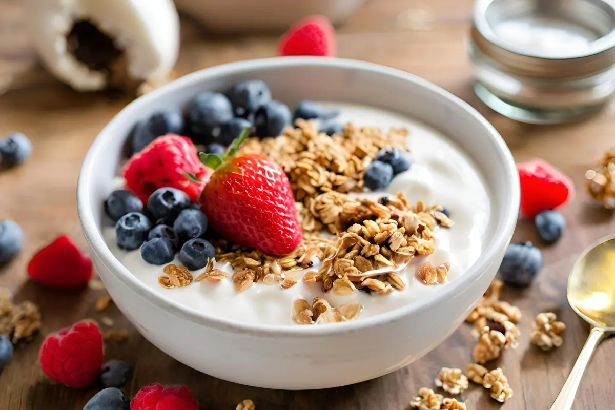 Coconut yogurt with fresh berries