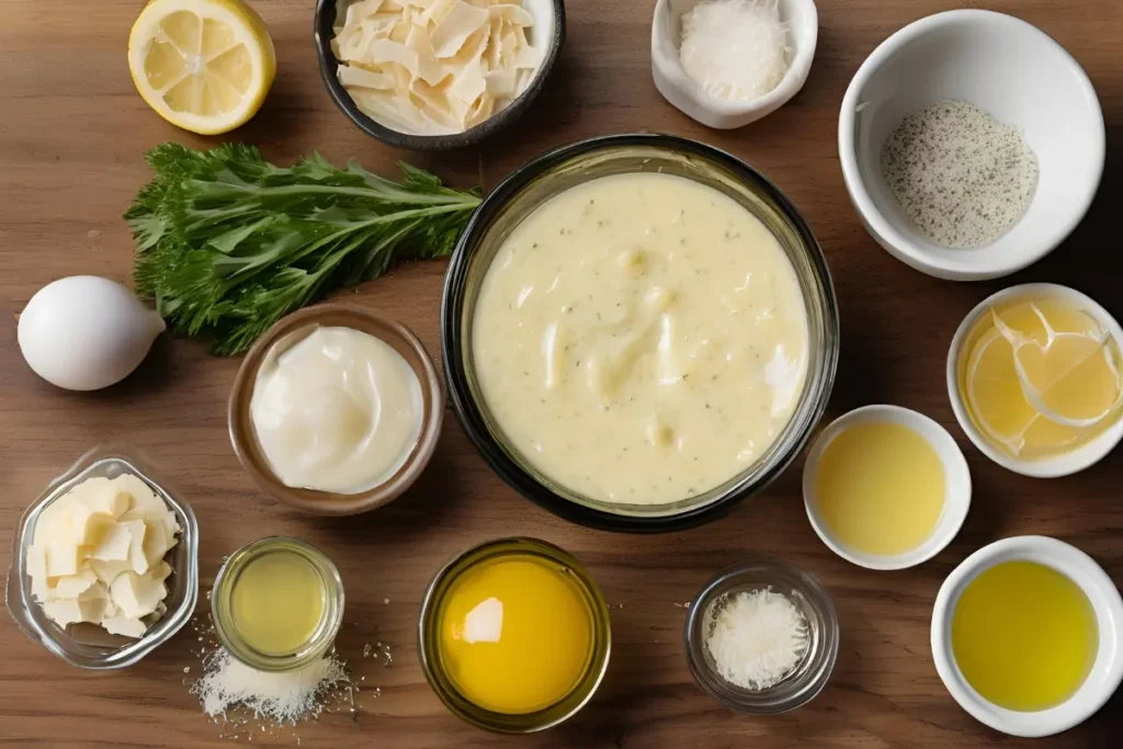 Homemade Caesar Dressing Ingredients	