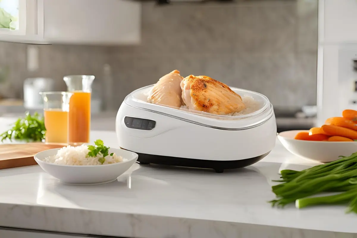 Cook chicken in a rice cooker