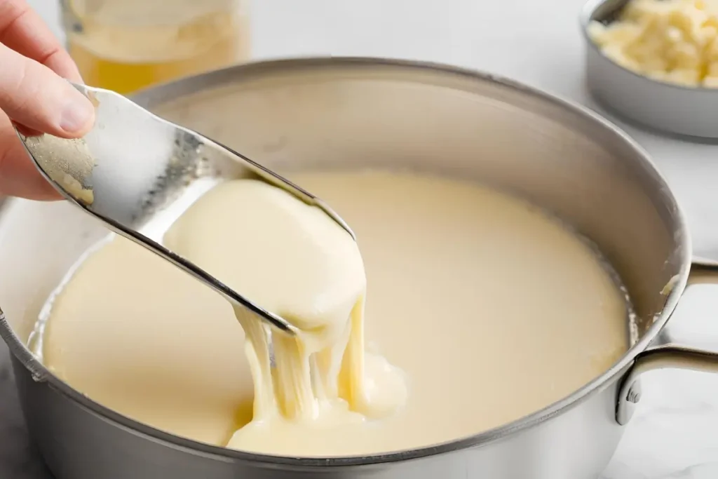 Chicken pot pie sauce in preparation	