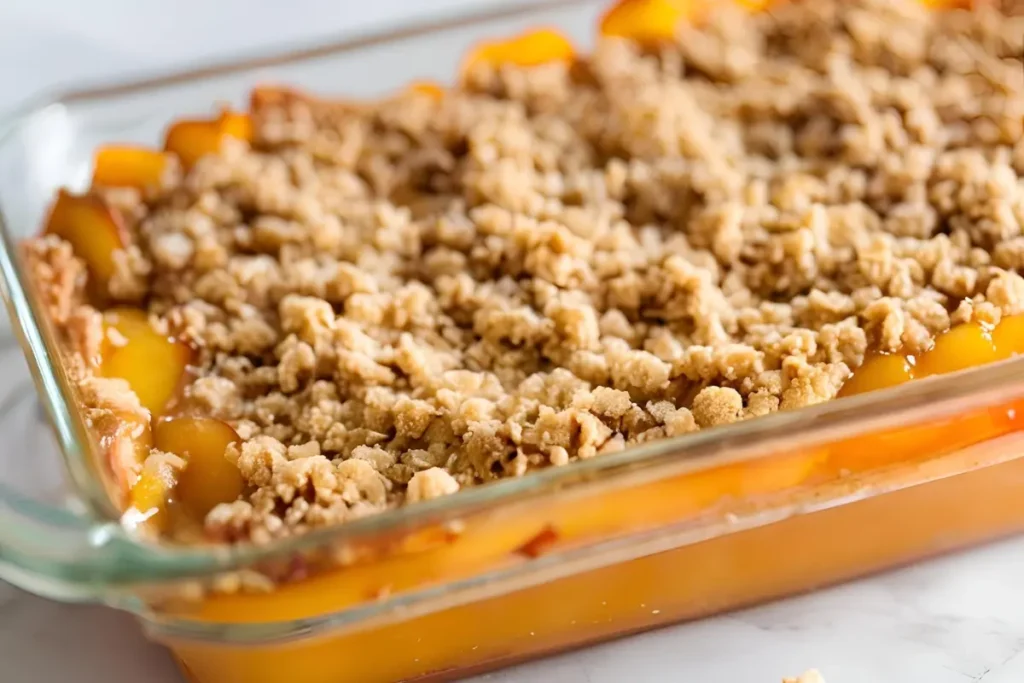 Peach Crumble Dessert in a Dish: Peach Crumble vs Peach Crisp