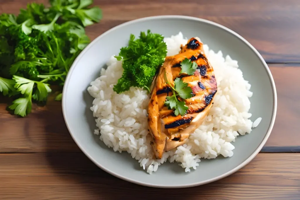 Chicken and rice meal for bodybuilding