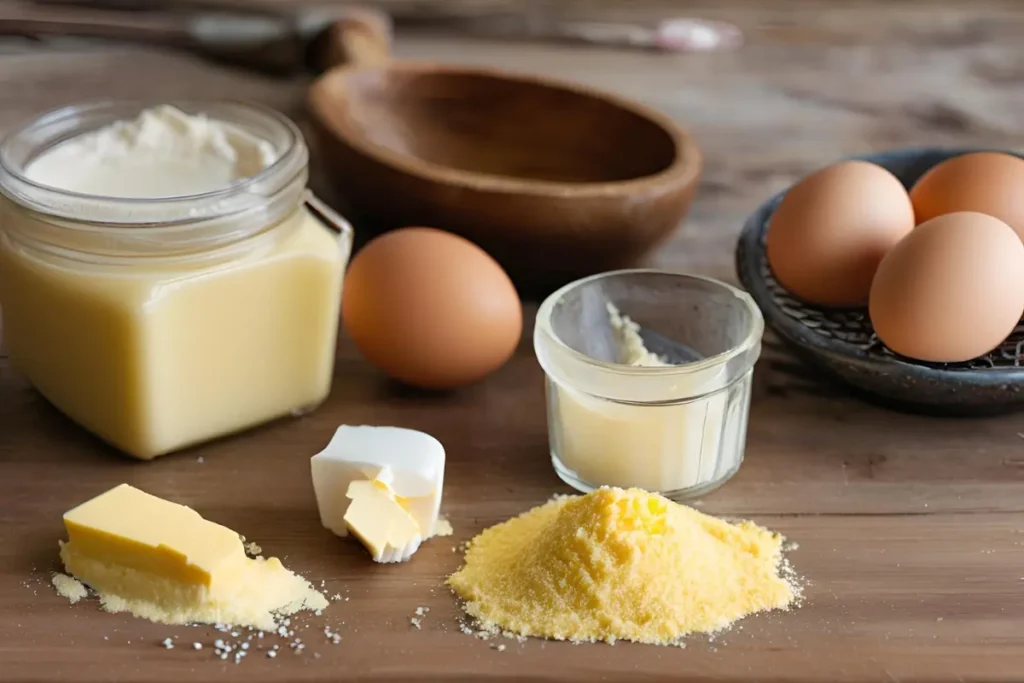 Ingredients for Southern cornbread	