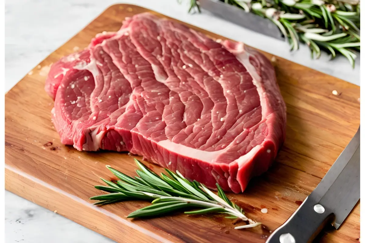 Beef bottom round steak raw