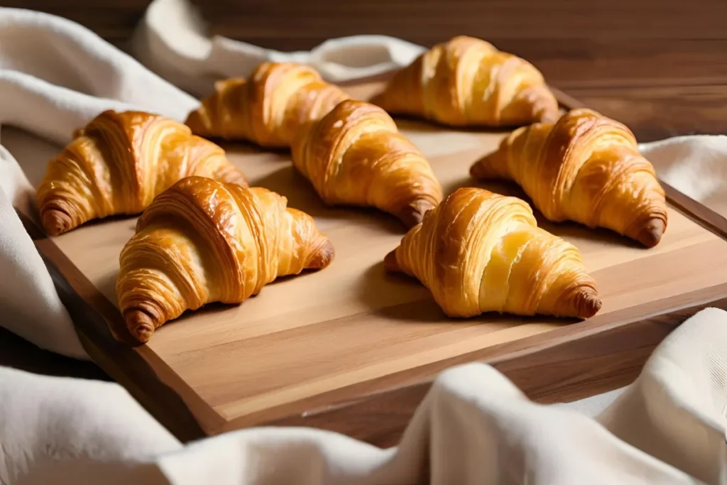 "Perfect croissants with flaky layers"