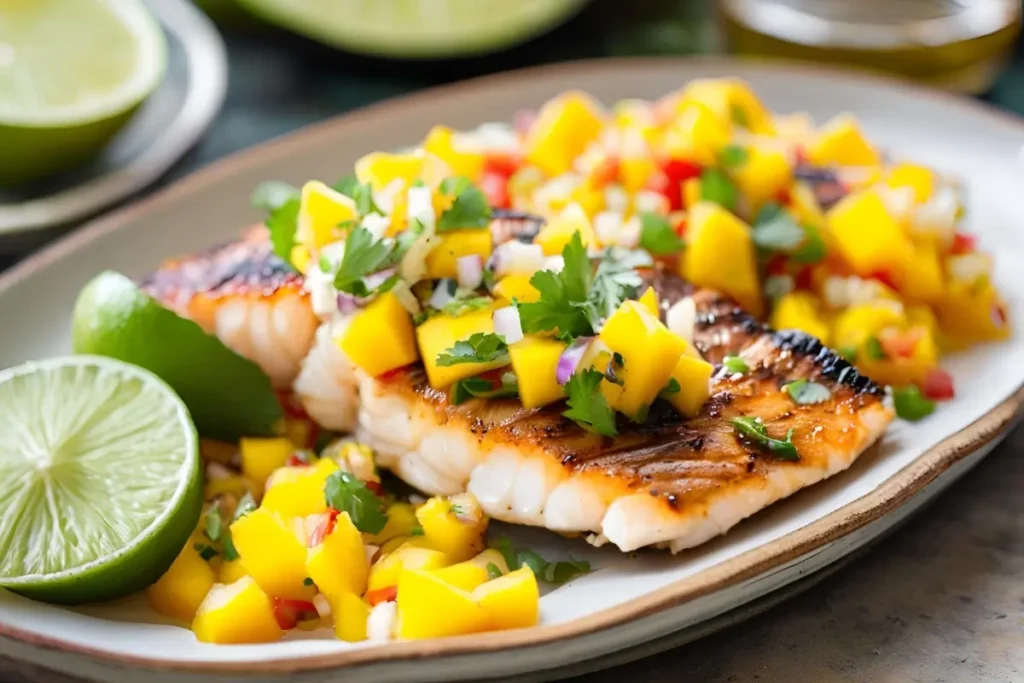 Rockfish with mango salsa	