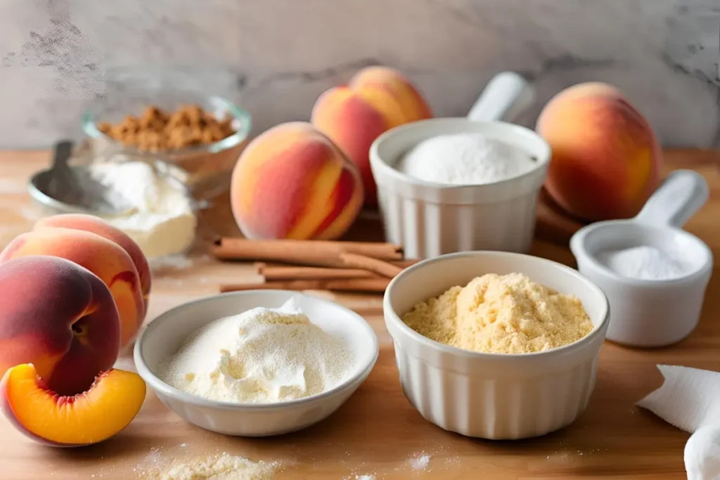 Ingredients for Peach Crumble Recipe	