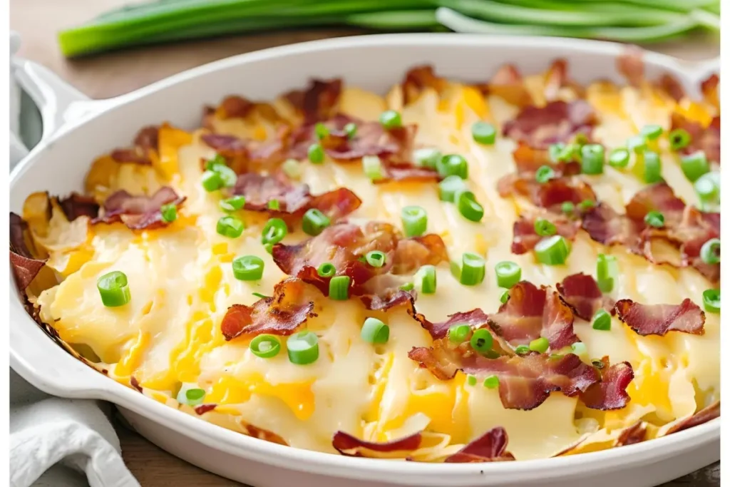 "Loaded scalloped potatoes with bacon"	