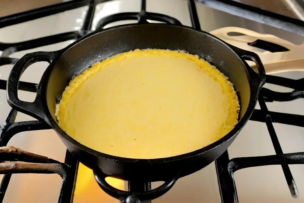 Preheating cast iron skillet cornbread	