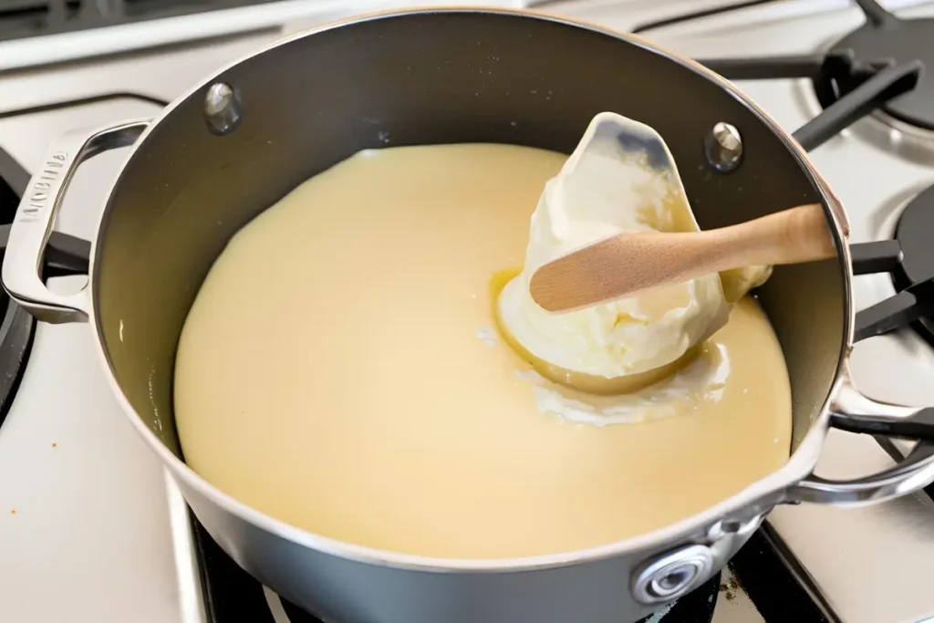 Chicken pot pie sauce preparation	