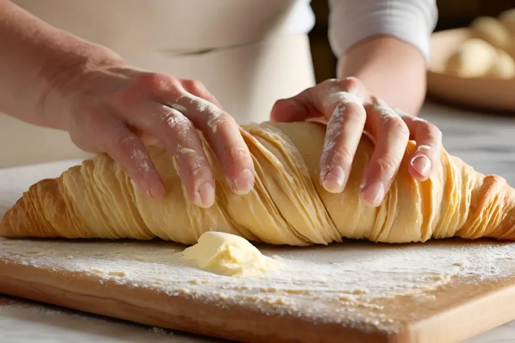 "Croissant dough lamination process"	