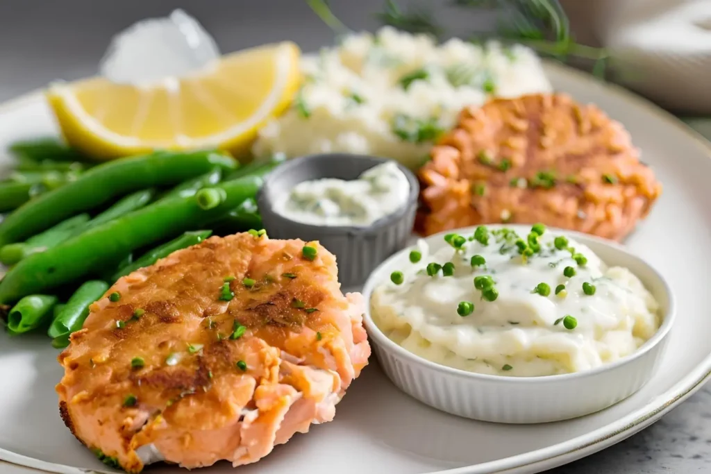 Serving Old Fashioned Salmon Patties	