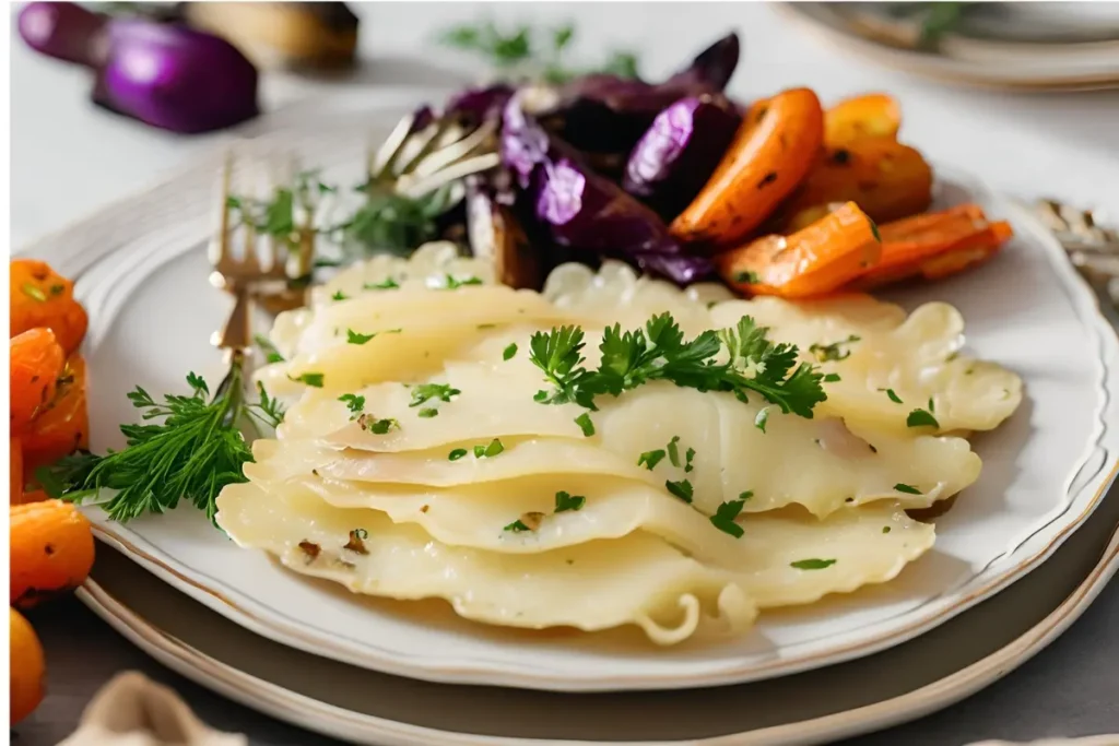 "Scalloped potatoes with vegetables"	