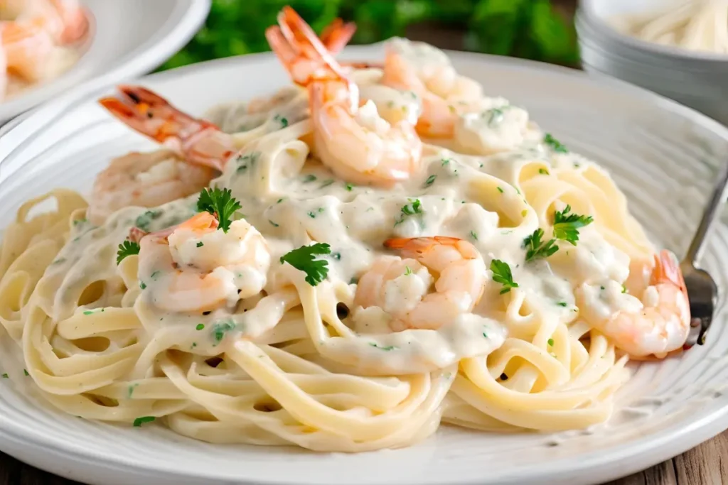 Olive Garden Shrimp Alfredo Dish