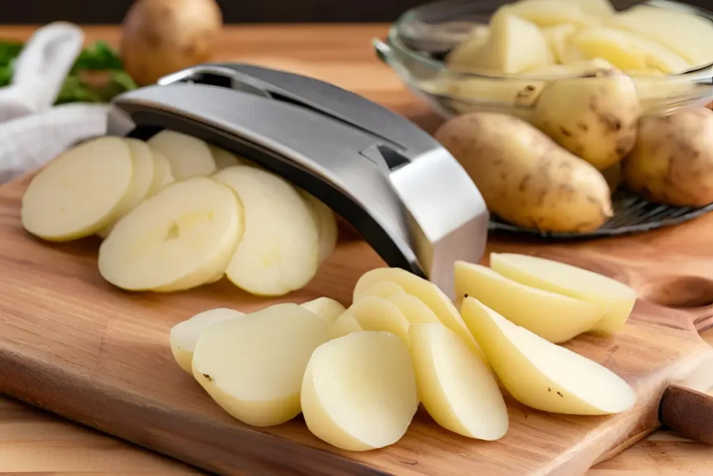 "Using starchy potatoes for soft scalloped potatoes"	