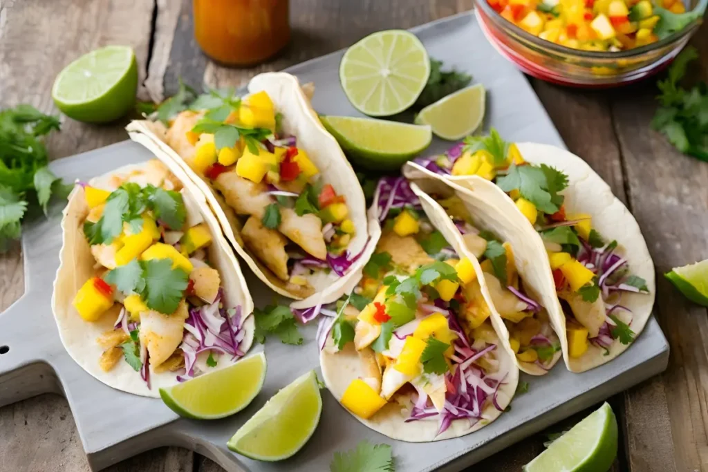 Tilapia tacos with mango salsa	