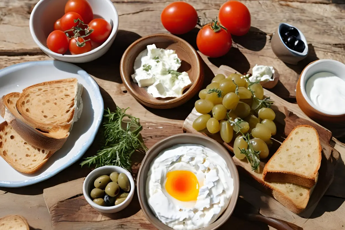 Balkan breakfast spread