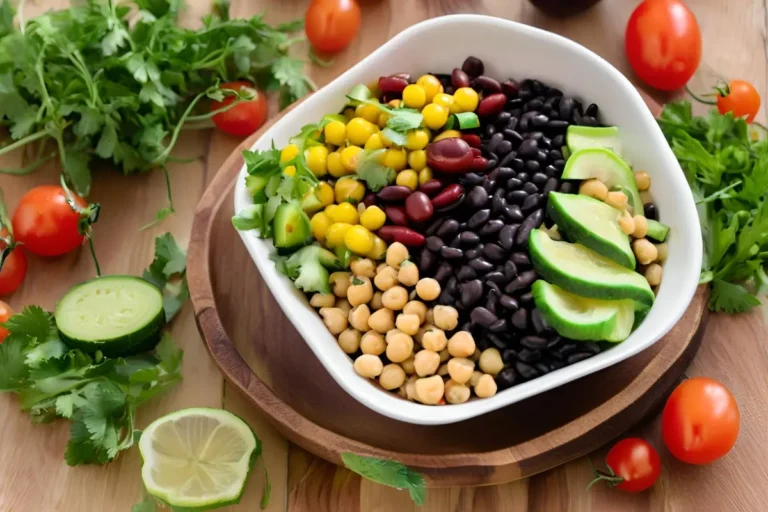 Healthy bean salad with fresh veggies