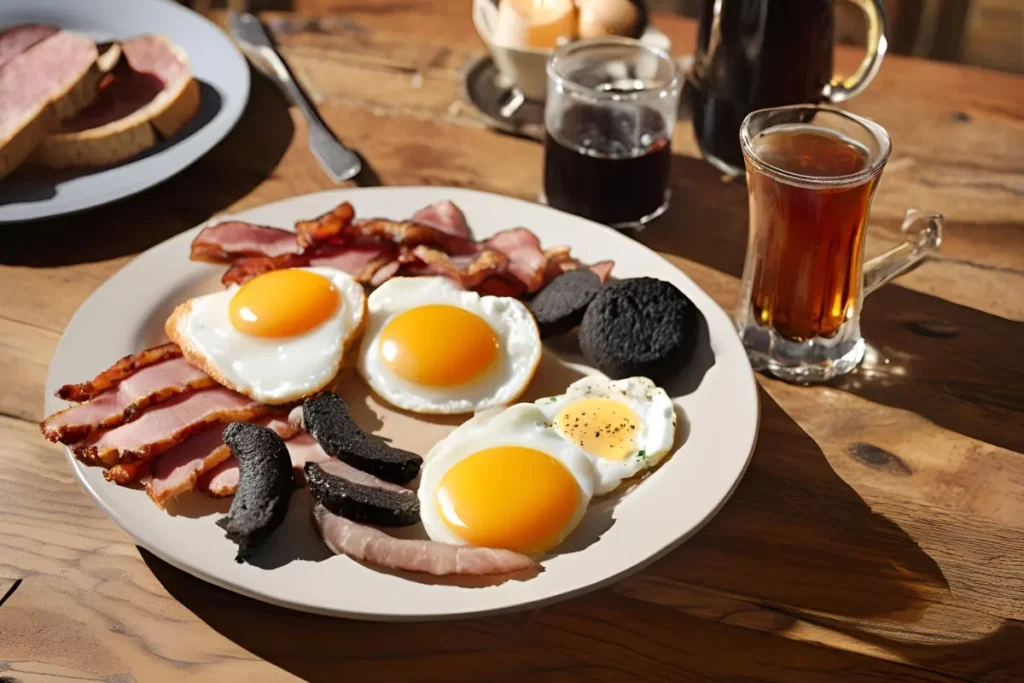 Traditional Irish breakfast spread