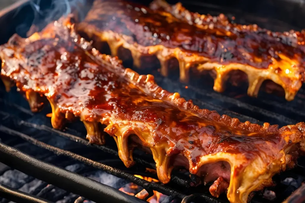 Cooking back ribs on a grill