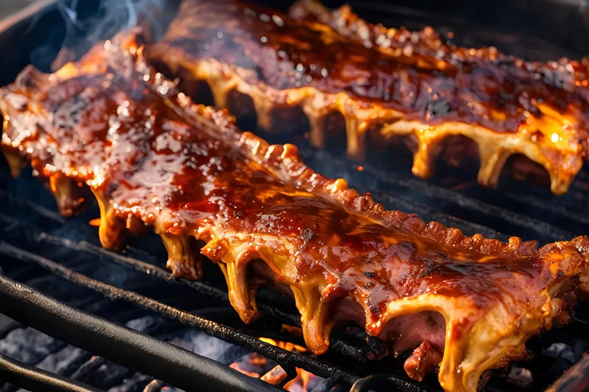 Cooking back ribs on a grill