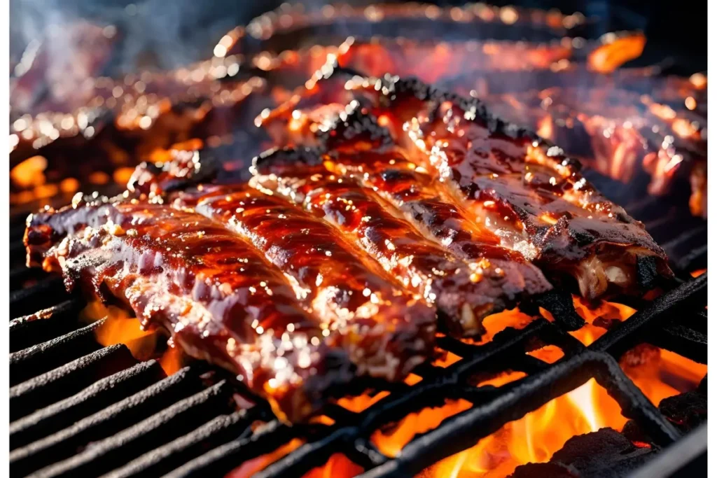 Grilling back ribs for smoky flavor	