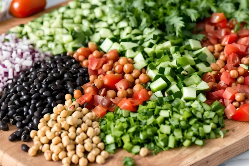 Fresh beans and veggies close-up	