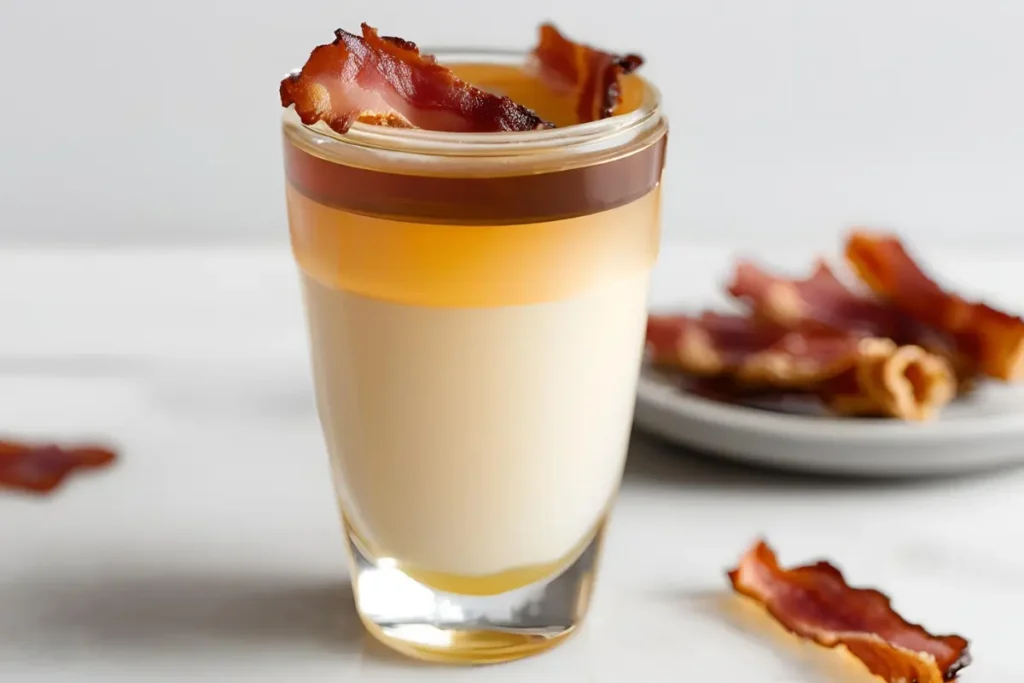 Irish breakfast shot with bacon	