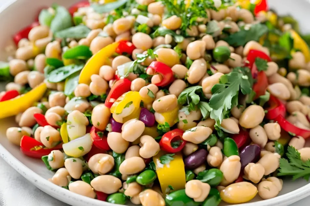 Mediterranean bean salad plate	