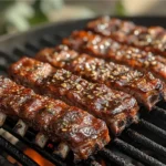 Tender beef back ribs on a smoker