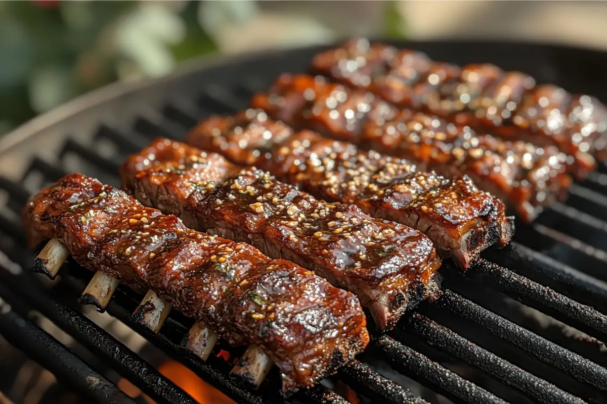 Tender beef back ribs on a smoker