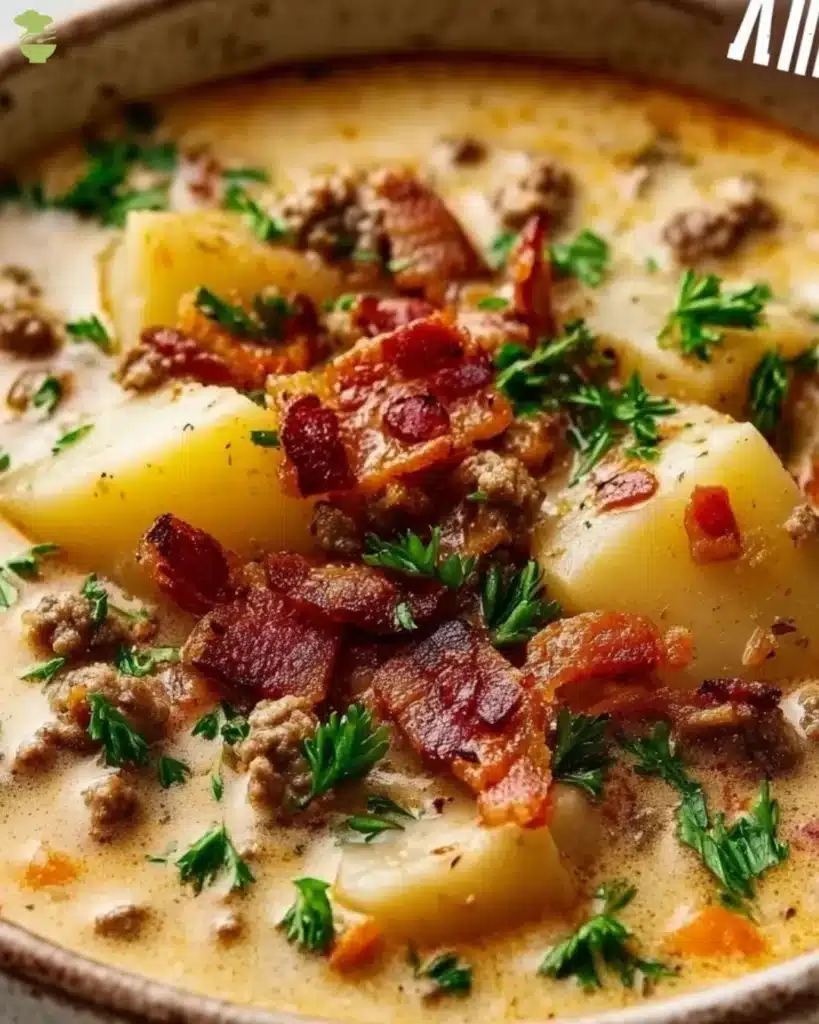 Crockpot Cheeseburger Soup 
