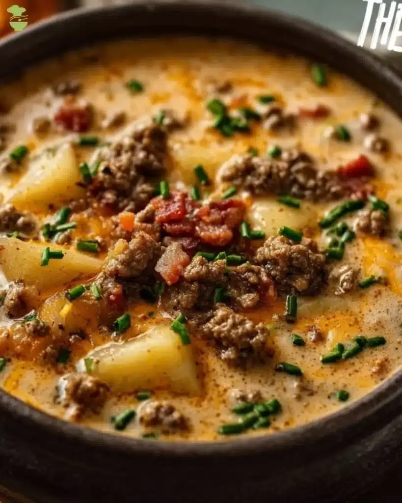 easy Crockpot Cheeseburger Soup 
