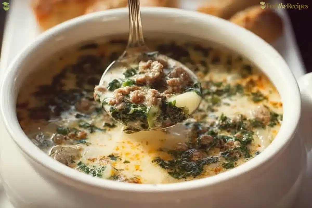 Delicious bowl of Crockpot Tuscan Soup with rich flavors and fresh ingredients