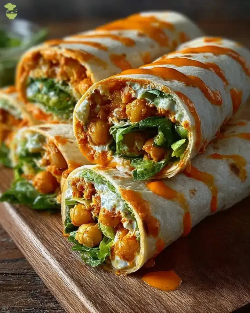 easy Buffalo Chickpea Wraps