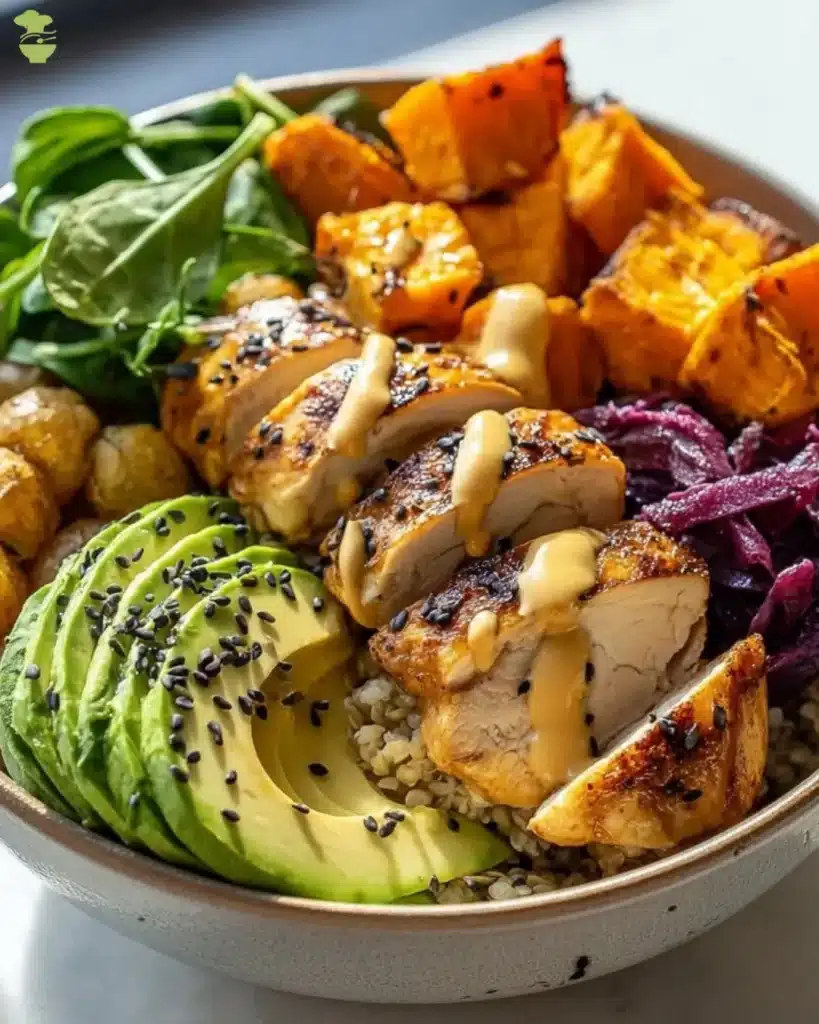 easy Chicken & Sweet Potato Buddha Bowl
