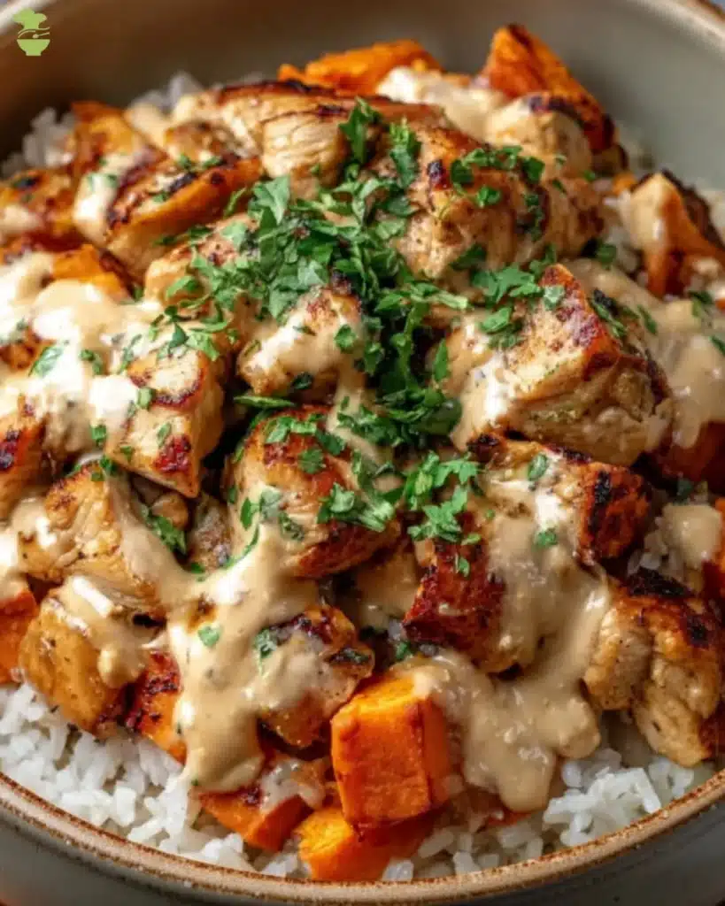 easy Healthy Chicken and Sweet Potato Rice Bowl