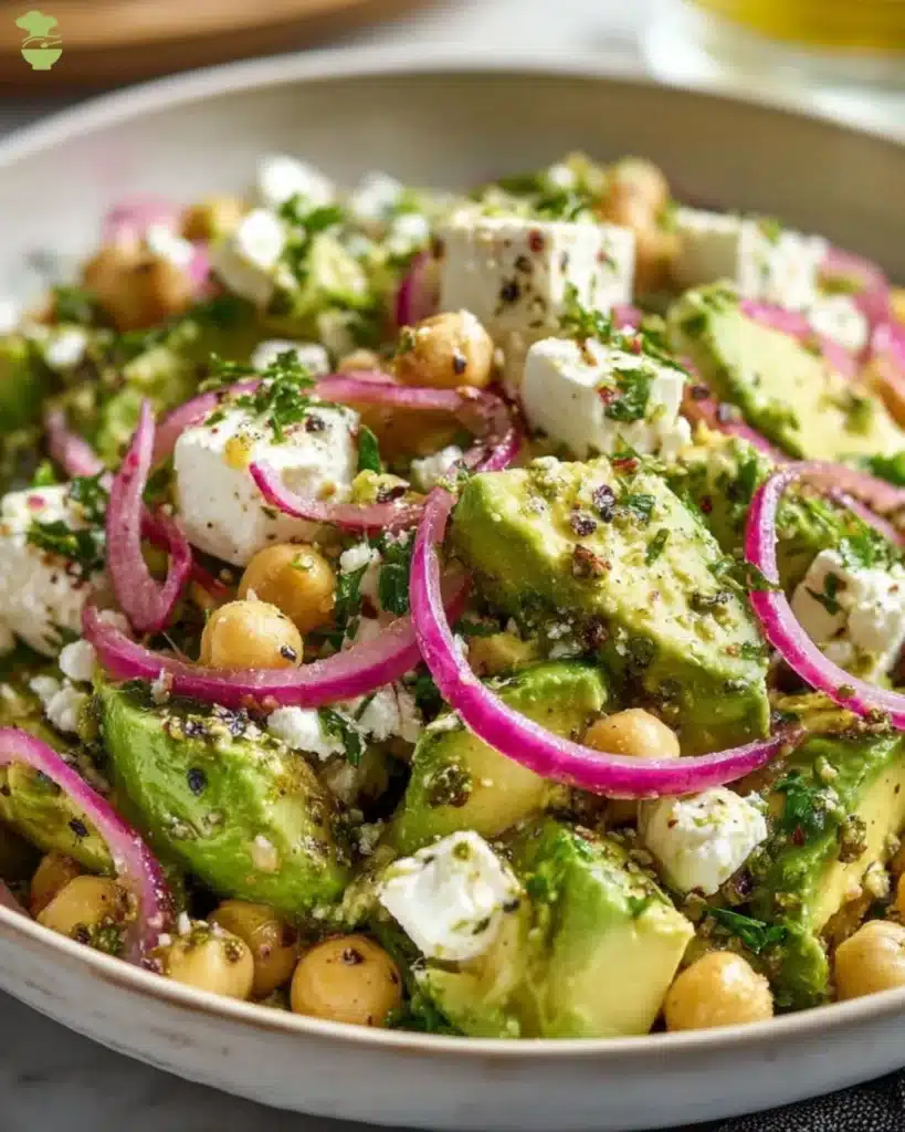 easy Chickpea Feta Avocado Salad