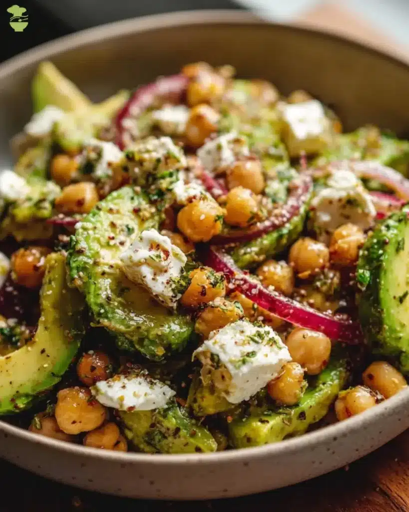 Chickpea Feta Avocado Salad