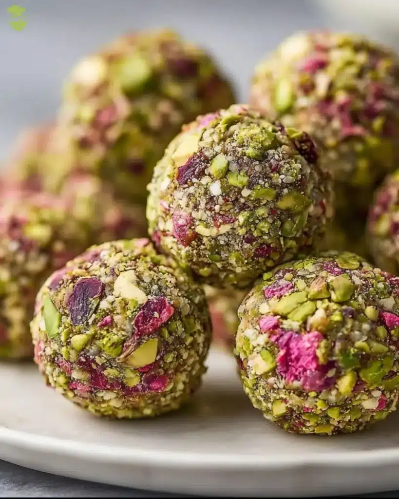 easy Cranberry Pistachio Protein Bites