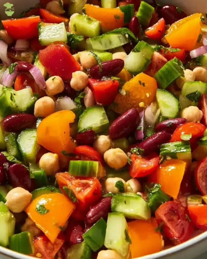 easy Double Bean Mediterranean Salad