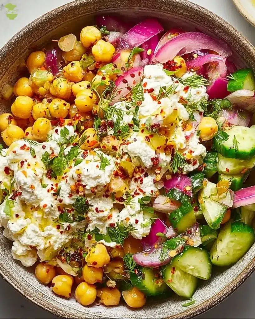 easy Cottage Cheese and Chickpea Power Salad