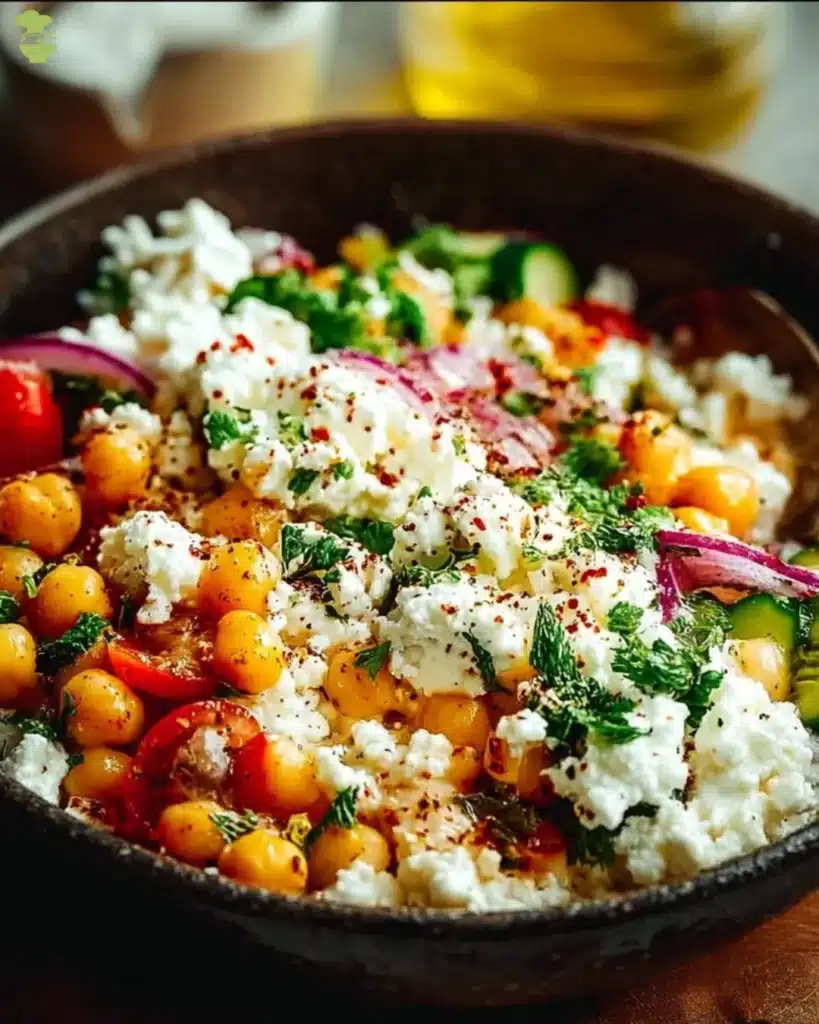 Cottage Cheese and Chickpea Power Salad