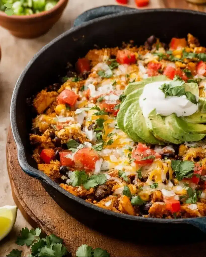 High Protein High Fiber Vegetarian Taco Skillet