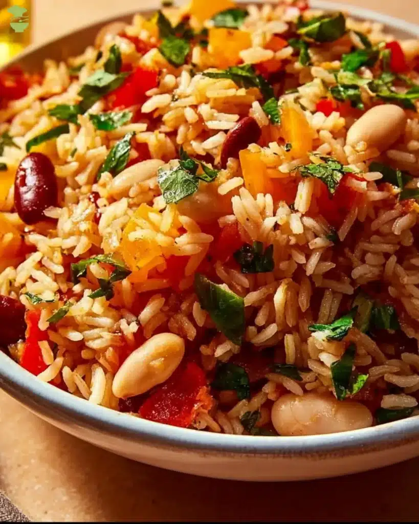 easy Mediterranean Rice and Beans