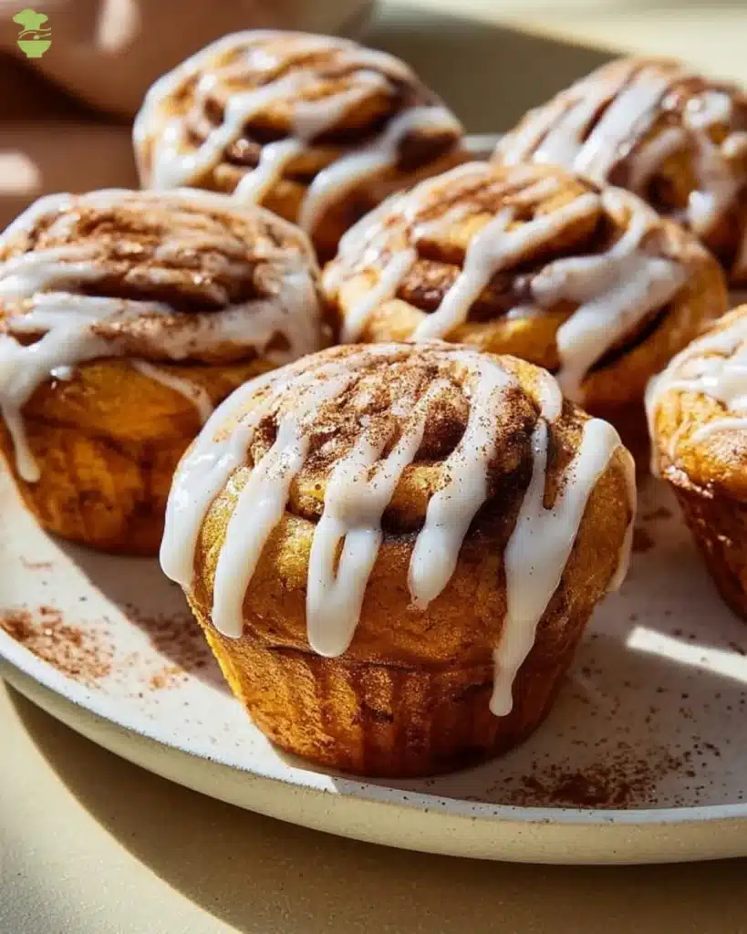 easy Pumpkin Cinnamon Roll Muffins
