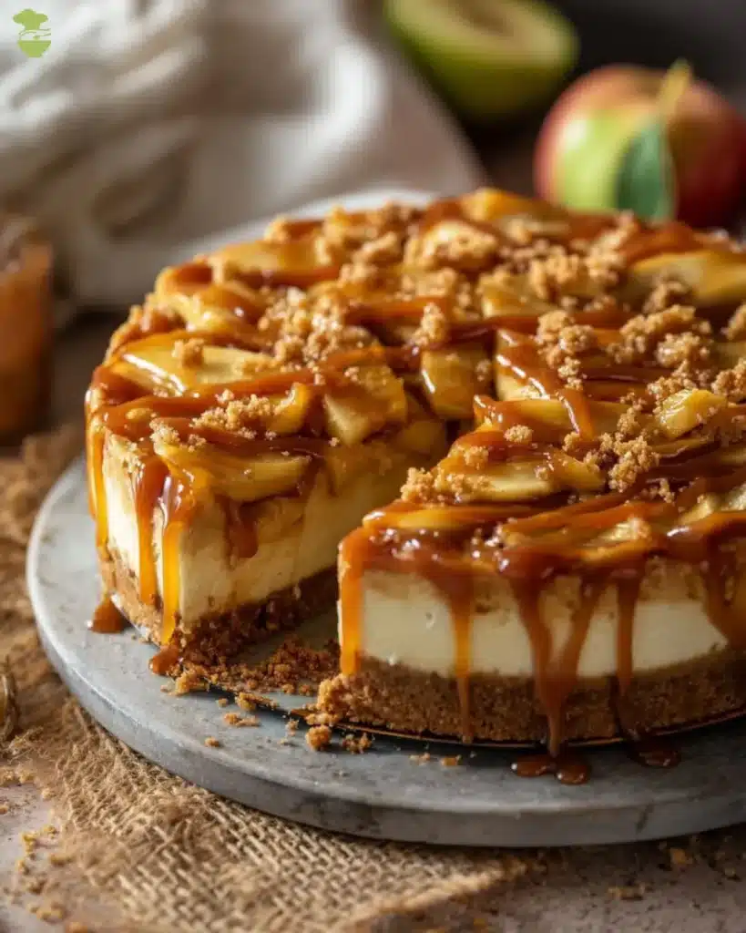 easy Salted Caramel Apple Pie Cheesecake