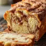 Loaf of homemade apple bread freshly baked with cinnamon and walnuts