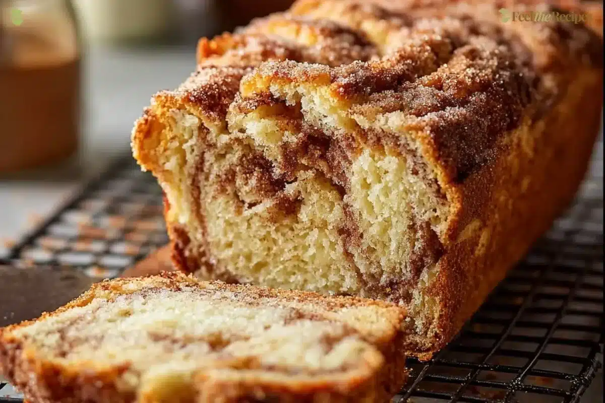 Loaf of homemade apple bread freshly baked with cinnamon and walnuts