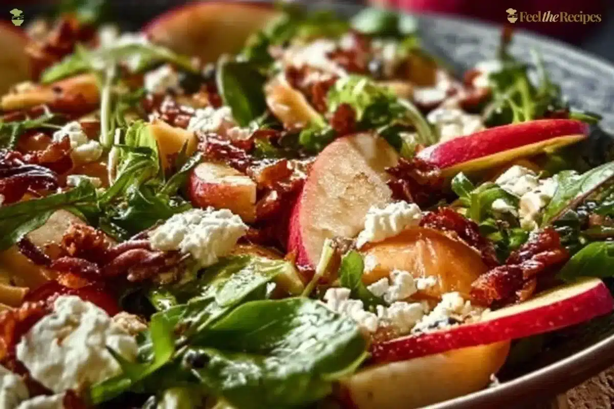 Autumn Harvest Honeycrisp Apple and Feta Salad with vibrant ingredients